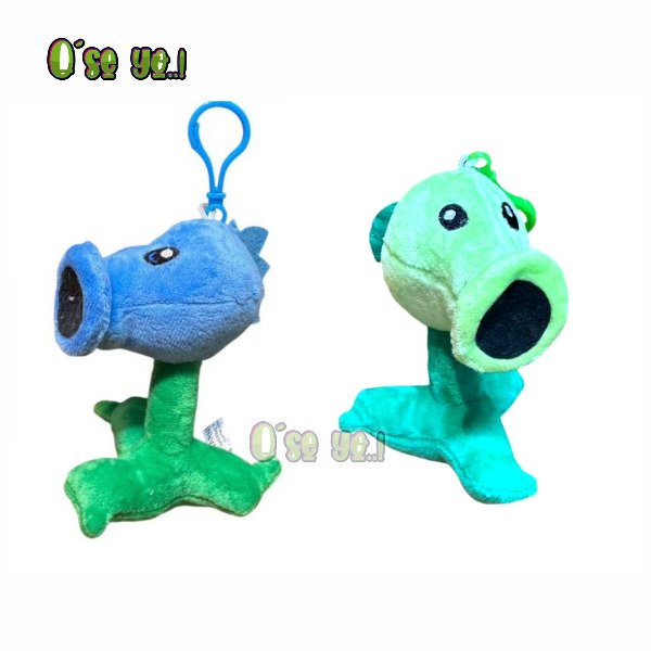 Producto - Peluche Llavero Lanzaguisantes Verde  - Hielo Azul Plantas vs Zombies Guisante