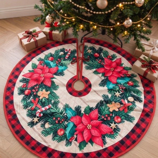 Producto - FALDA DE TELA PARA ARBOL NAVIDEÑO 90CM DISEÑOS SURTIDOS - 0