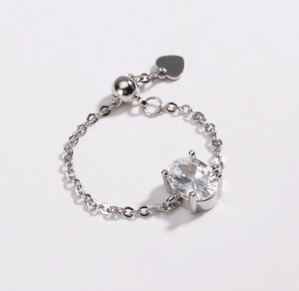 Producto - Anillo Dark Coquette cristal-Cobre esterlina S925 regulable