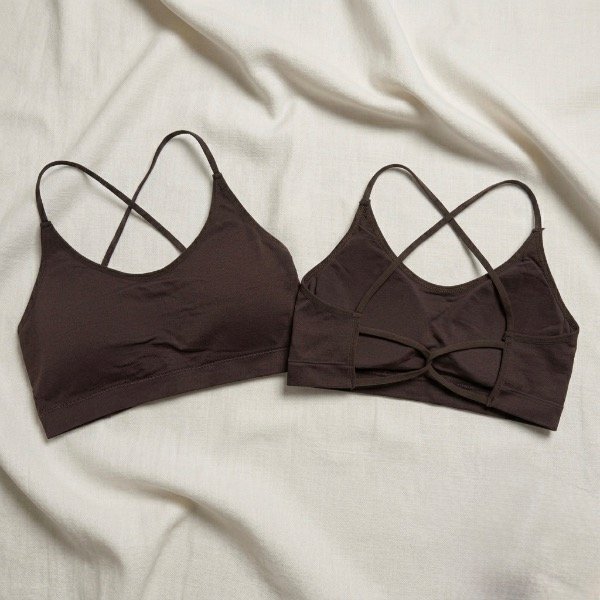 Producto - Top Seamless Cruzado Marrón T.80-95