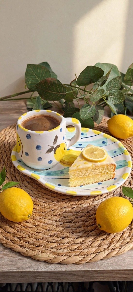 Producto - Plato galletero con taza de cerámica línea La Dolce Vita