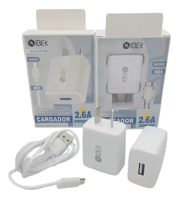 Producto - Cargador Viajero Ibek IB-2604 2.6A USB-C Blanco