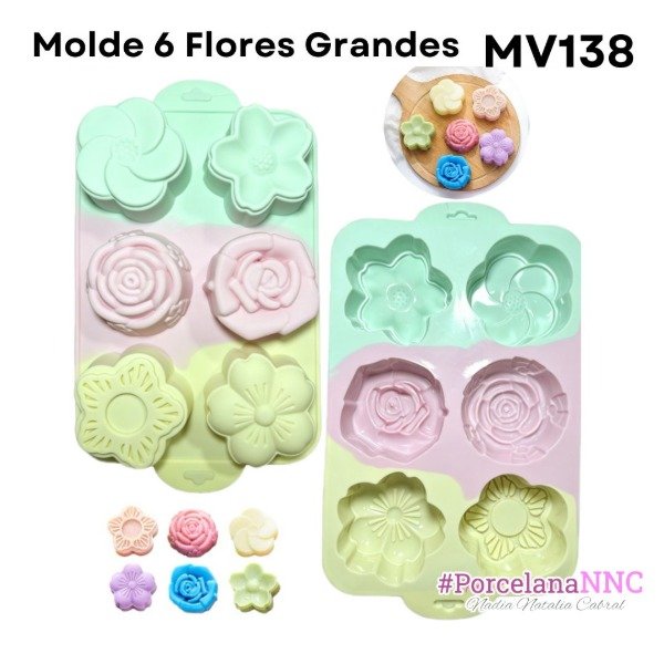 Producto - Molde de 6 Flores grandes MV138