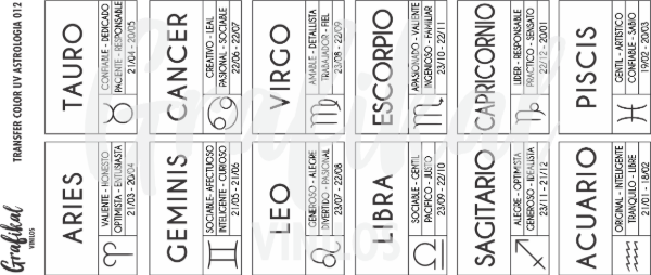 Producto - Transfer Color UV Astrología 012