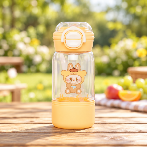 Producto - BOTELLA PLASTICA INFANTIL HAPPY TIME CON SORBETE Y PICO 600ML - 1