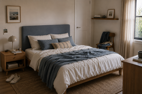 Producto - Respaldo de cama TUNEZ - Azul acero - 1