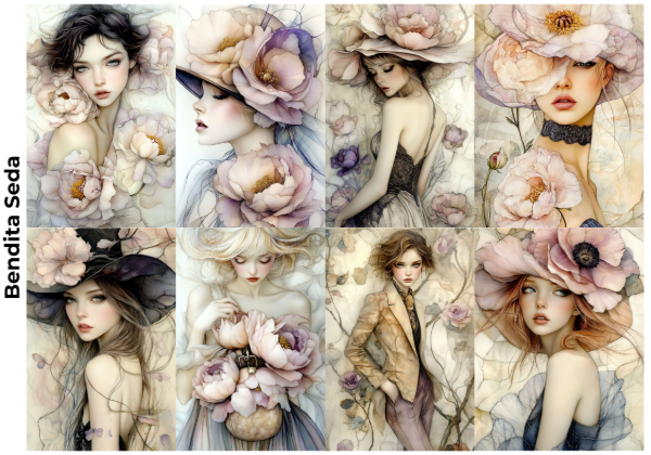 Producto - Bendita Seda 009 Rostros 2 (Decoupage)