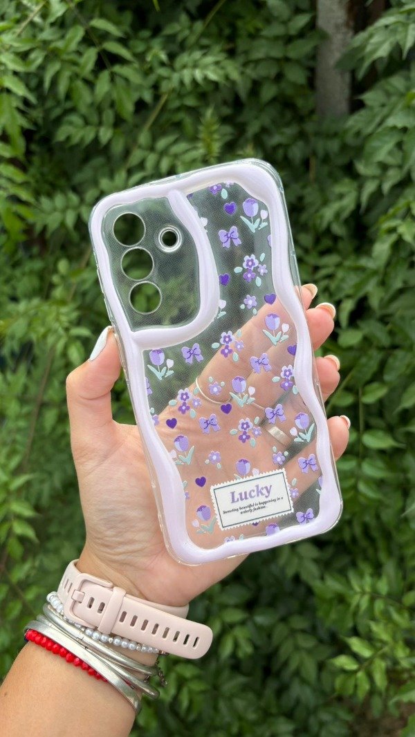 Producto - Case flor lilas + strap - Samsung A36