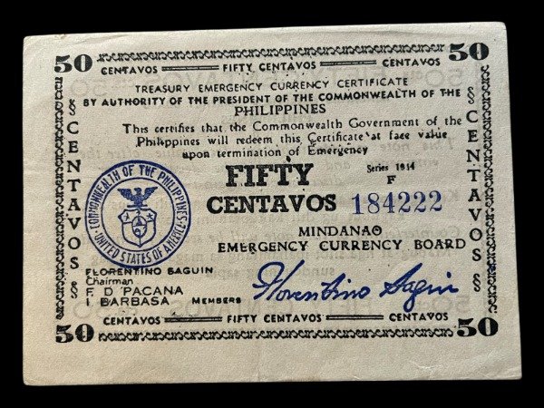 Producto - Filipinas - Mindanao (1944) 50 Centavos - Ocupación Japonesa