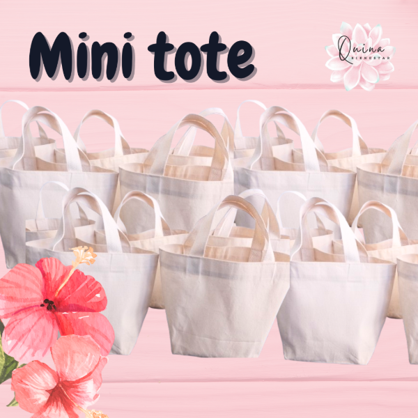 Producto - 10 Mini Tote Lisa Lienzo pesado - 1