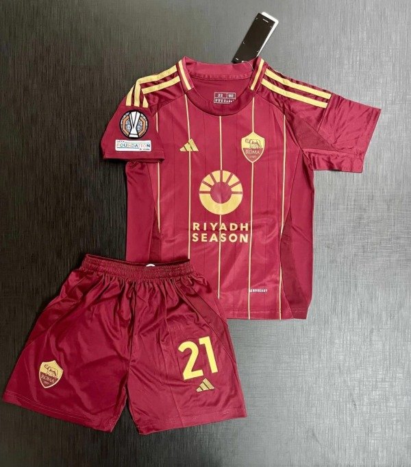 Producto - CONJUNTO AS ROMA IMPORTADO TITULAR 2024/2025 NIÑOS #21 DYBALA