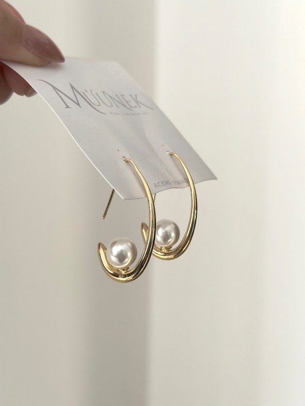 Producto - Semi argollas doradas kala perla - 1