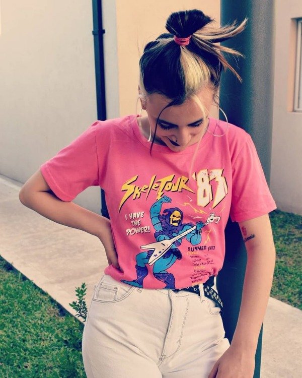 Producto - Remera mujer Skeletor rosa - 1