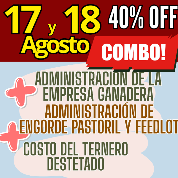 Producto - COMBO 3 CURSOS:Gestión Ganadera + Costo del Ternero + Engorde Pastoril y Feedlot