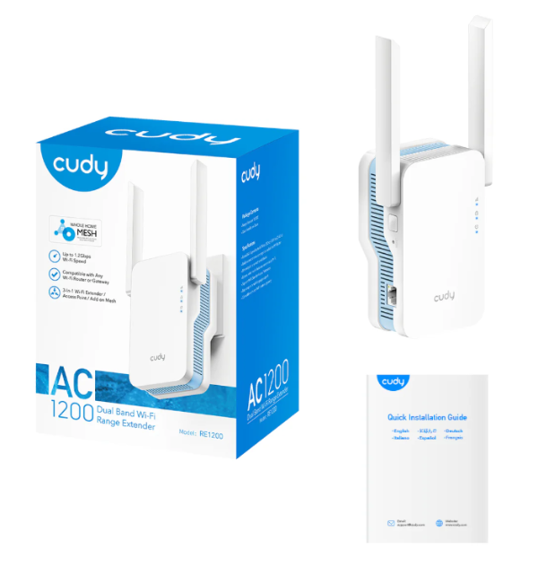 Producto - EXTENSOR WIFI CUDY AC1200 DUAL BAND 2.4GHZ/5.8GHZ [SOLO ONLINE]