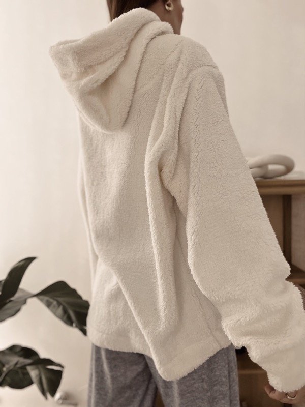 Producto - HOODIE OVERSIZED CORDERITO Off White - 0