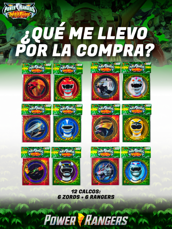 Producto - Stickers / Power Rangers Wild Force Pack x12 / 5 cm - 7