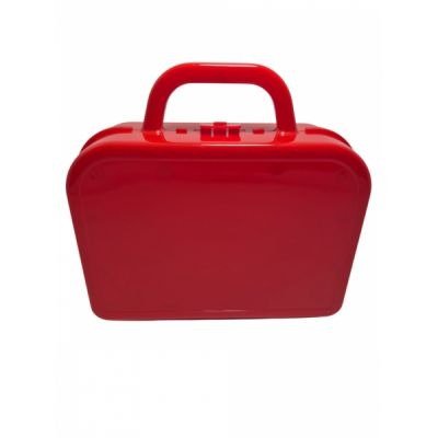 Producto - VALIJA PLASTICO ROJO 13x14x5