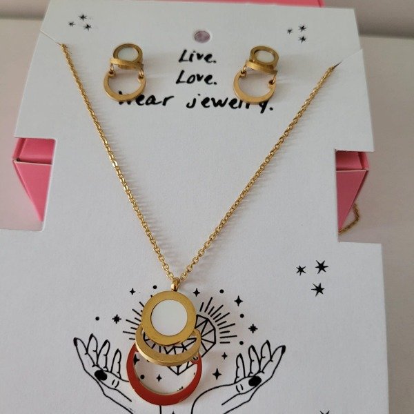 Producto - Conjunto Collar + Aros -  July Lux