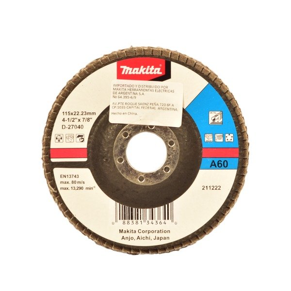 Producto - Discos flap Makita de 115 mm para metales madera PVC
