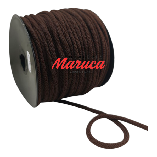 Producto - Cordón poliéster tubular de 4mm Marrón.