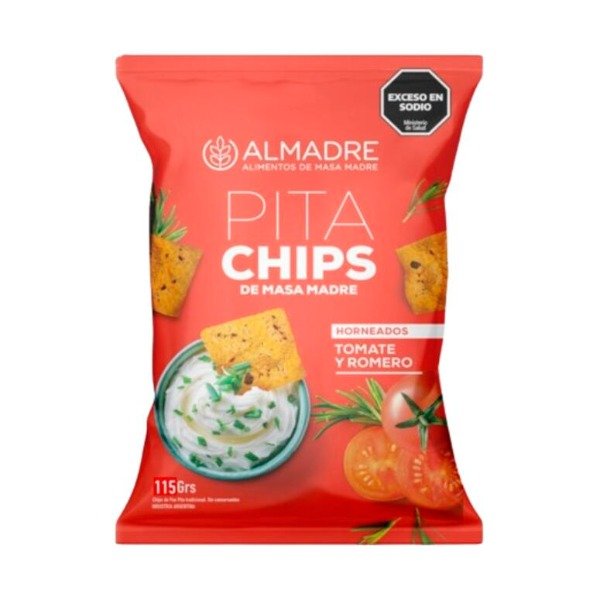 Producto - Pita Chips de Masa Madre Tomate y Romero x 115g ALMADRE