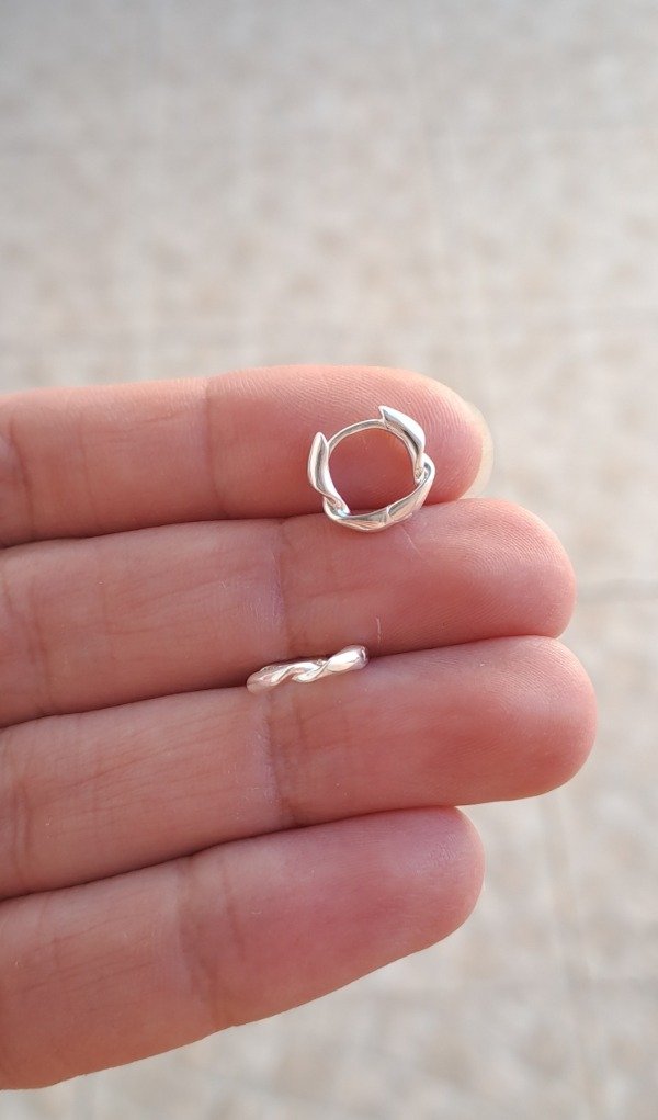Producto - Argollita de Plata 11mm Torzada Clicker (unidad)