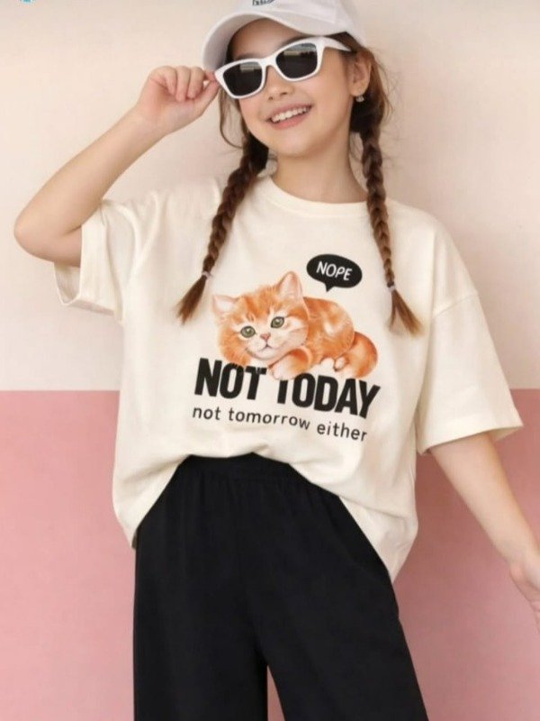 Producto - Remera overside algodón gatito