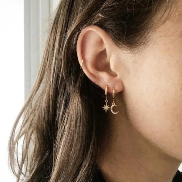 Producto - Aros luna y estrella