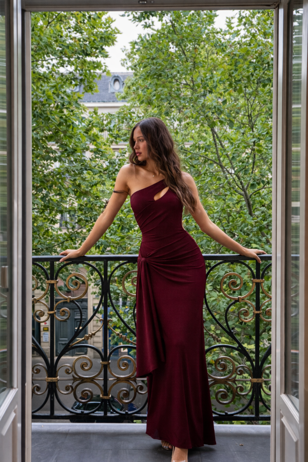 Producto - Vestido un hombro con cinto microfibra