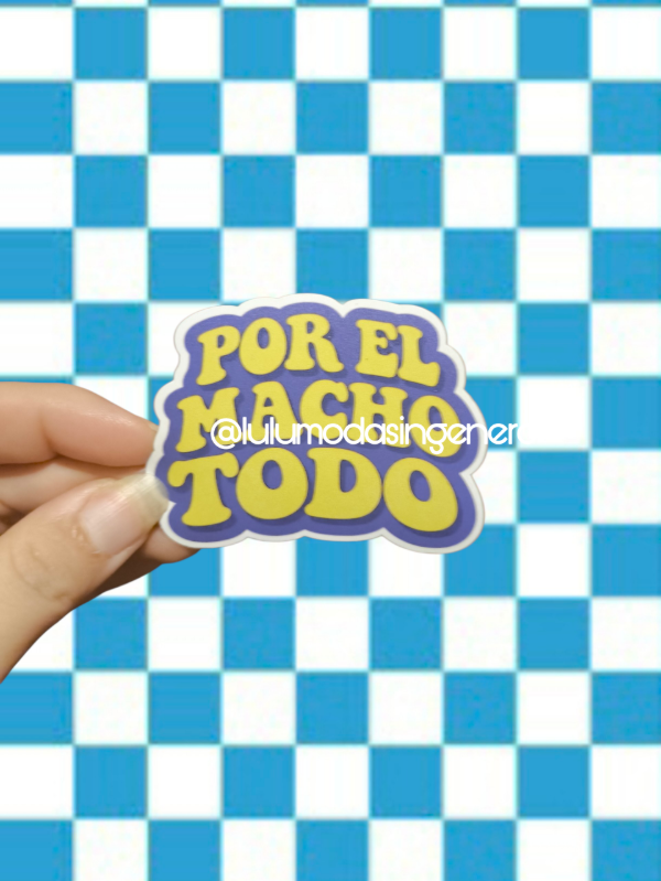 Producto - Sticker Vinilo Por el macho todo color violeta oscuro Martin cirio