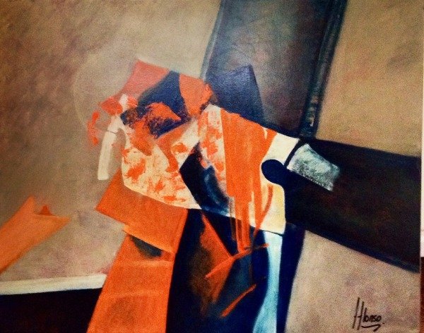 Producto - Abstracto azul y naranja