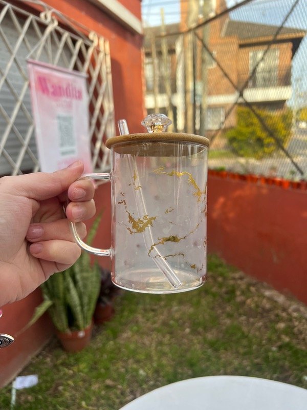Producto - Tazas marmoladas de vidrio