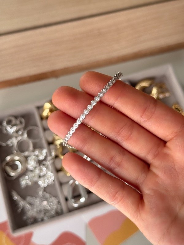 Producto - Pulsera franja con brillos ac blanco