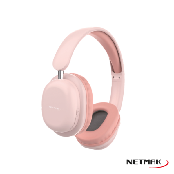 Producto - NM-LIVE Auricular Vincha Bluetooth rosa claro inalambrico opcion auxiliar inclui