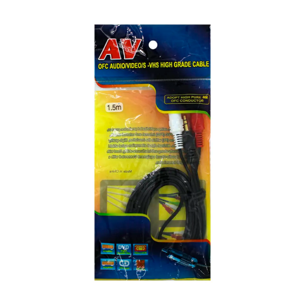 Producto - Cable audio y video - auxiliar mini plug a 2 RCA-CAB-46011   1.5MTS - 2