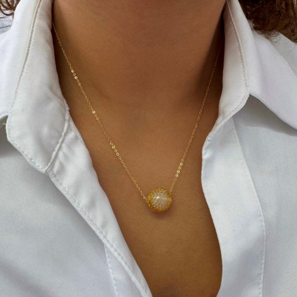 Producto - CONJUNTO DORADO PERLA EN RED