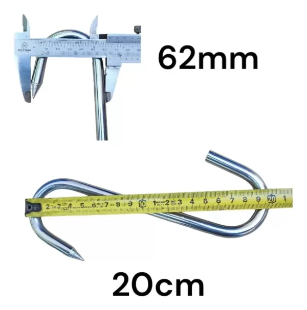 Producto - Gancho Carnicero  Acero Cromado Modelo 10x8 - 1