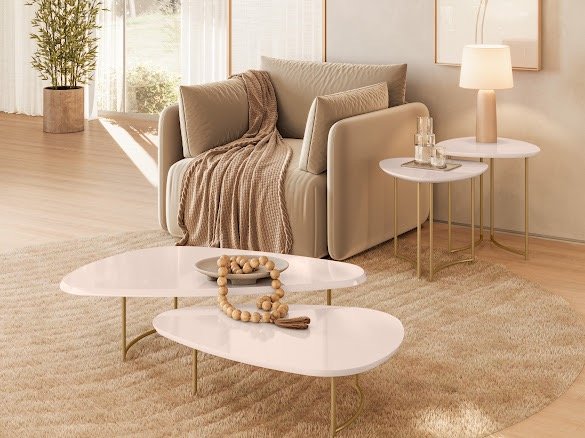 Producto - Dúo Mesa Ratona Pétala Off White