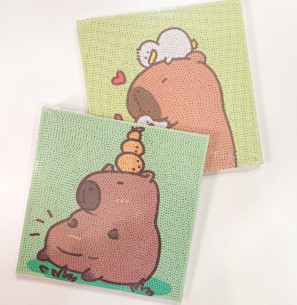 Producto - Cuadro Capybara pintura/diamante 30x30cm (surtido)