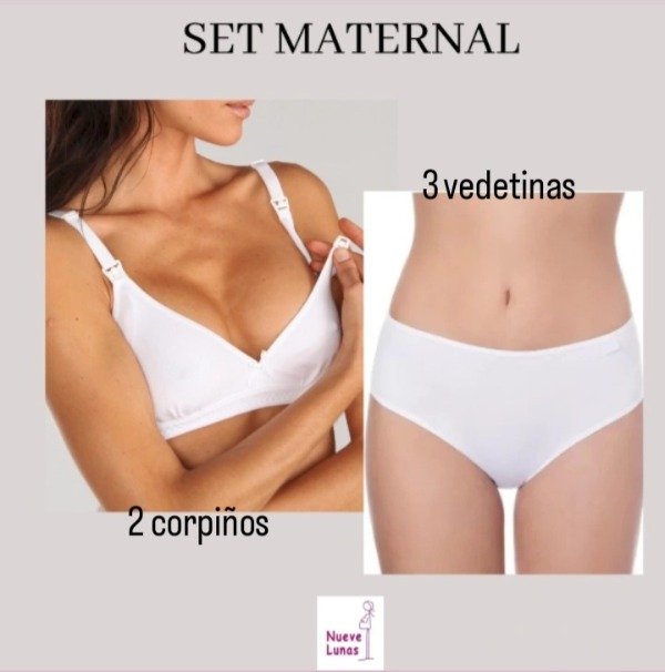 Producto - SET: 2 Corpiños lactancia + 3 vedetinas post parto