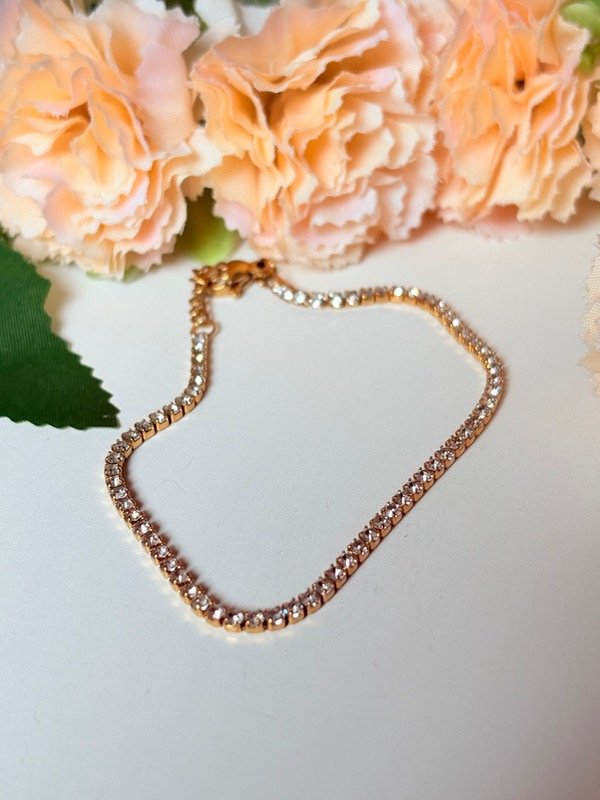 Producto - Pulsera celestina acero dorado