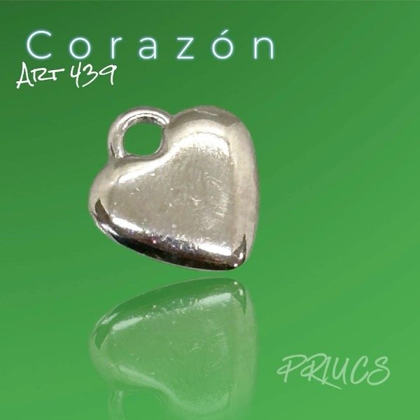 Producto - 439 Dije Zamac CORAZÓN PLATEADO 1000 unidades