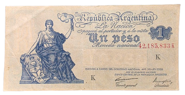 Producto - 1 Peso Serie Progreso (Carreras - Maroglio) Bott.1833 VF+