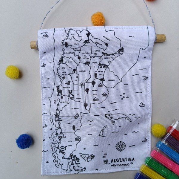 Producto - Mini banderin para colorear mapa