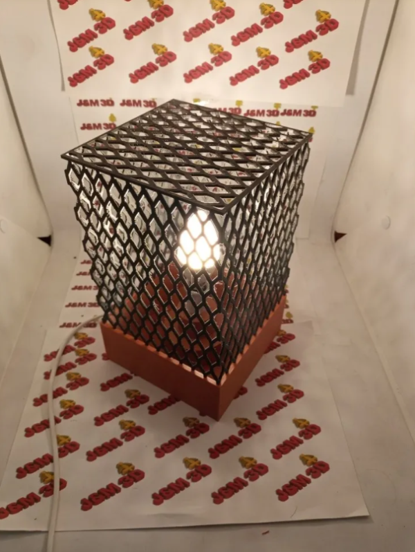 Producto - Lámpara Luz Velador Decoración Moderno Pantalla Rejilla 3d