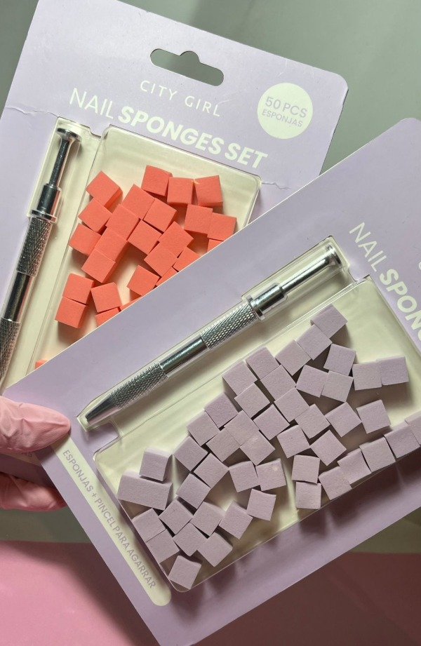 Producto - Set de pinza + esponjitas para degrade, polvos, etc