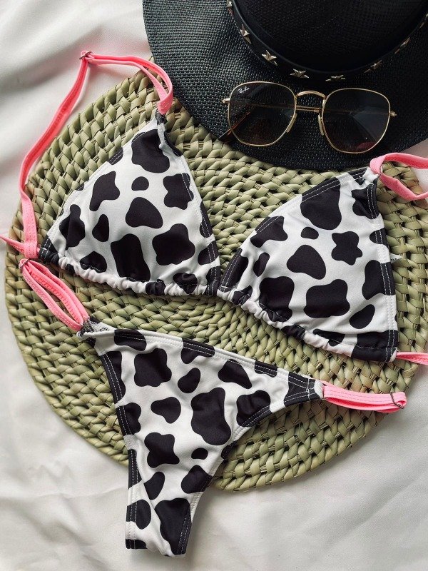 Producto - BIKINI COW CON TIRAS ROSAS