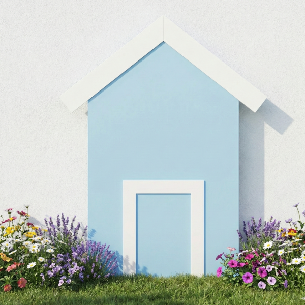 Producto - Panel Casita Celeste Pastel