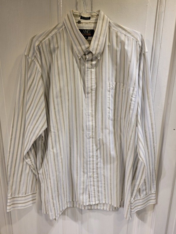 Producto - Camisa ANG blanca rayada Talle M - PRECIO: 14X